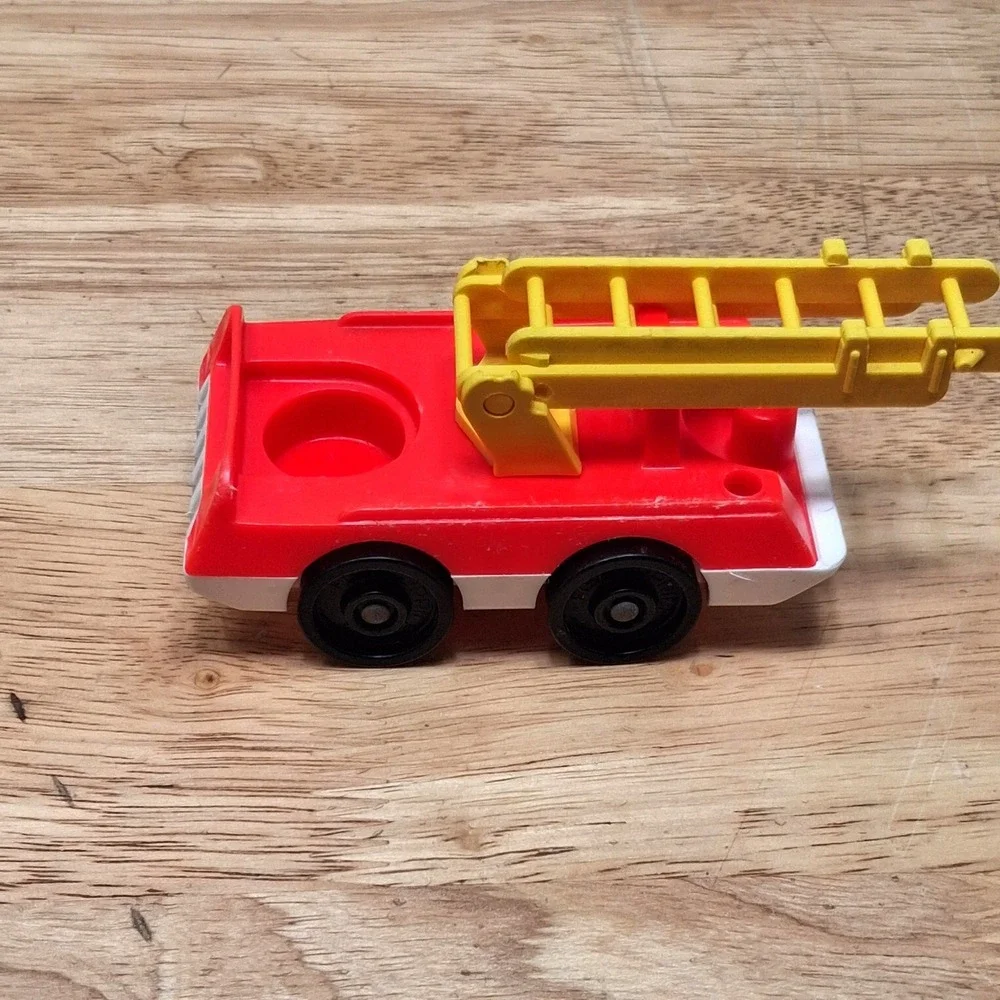 Fisher Price Little People Vehicle Lot Fire Truck Tractor Vintage Toy Cars